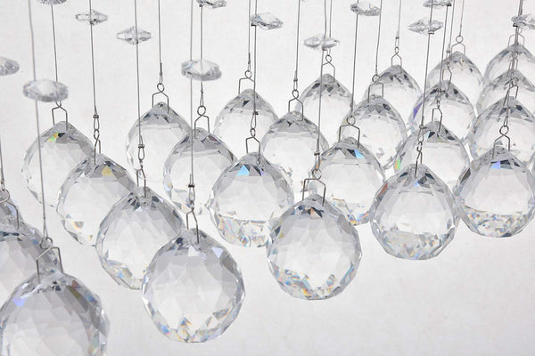 Triangular Crystal Droplets Chandelier 102cm Pendant Light Rectangular Ceiling Rose for 5 GU10 bulbs-CRYSTAL 120Hx80Lx20Dcm-Distinct Designs (London) Ltd