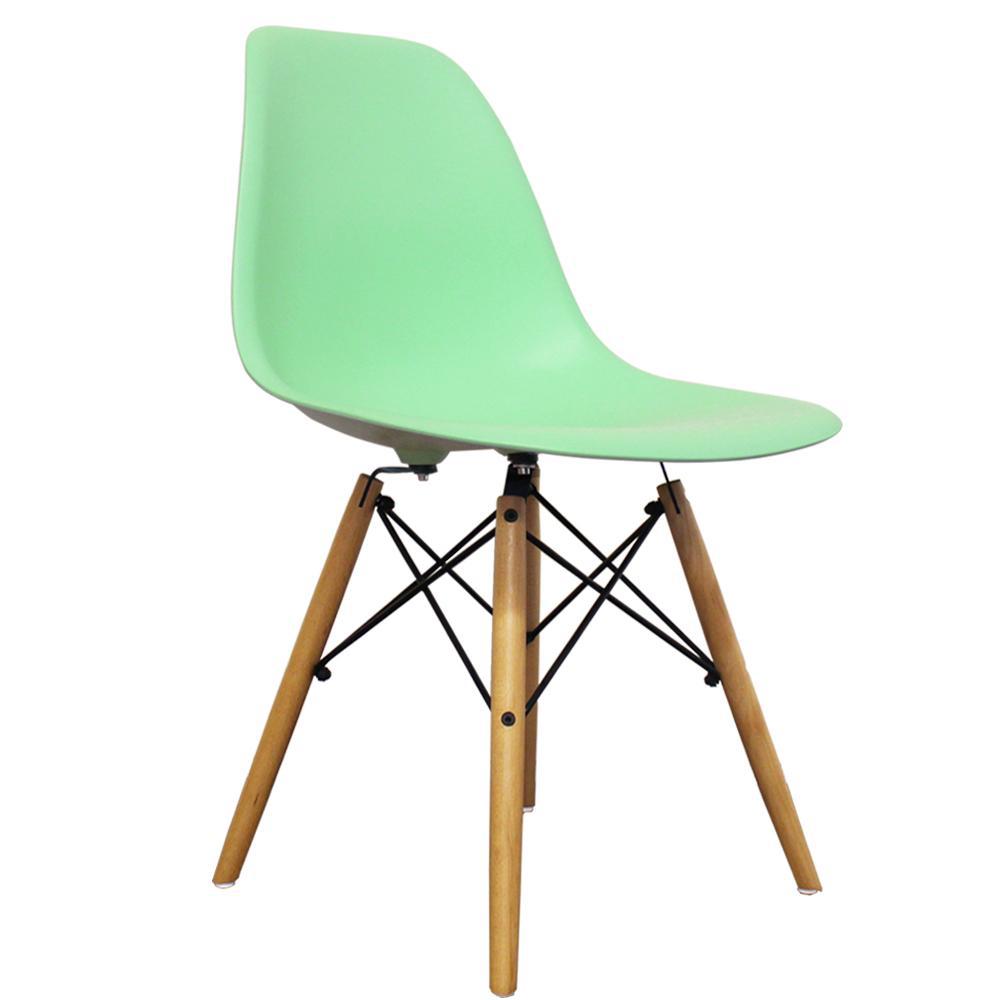 Distinct Classic Mid-Century Design Dining Office Mint Green Chair with choice of braced Wooden Legs-Distinct Designs (London) Ltd