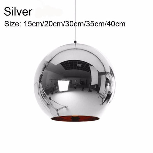 SALE Mirror Chandelier Style Pendant Ceiling Light Glass Ball Lamp-Silver 25cm-Distinct Designs (London) Ltd