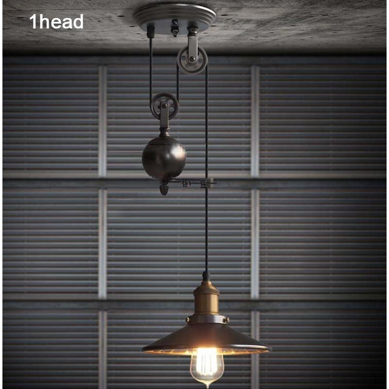 Loft Vintage Pendant Pulley Lights made of Black Painted Iron in Modern Industrial Style-Distinct Designs (London) Ltd