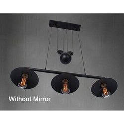 Loft Vintage Pendant Pulley Lights made of Black Painted Iron in Modern Industrial Style-3 Light Classic-Distinct Designs (London) Ltd