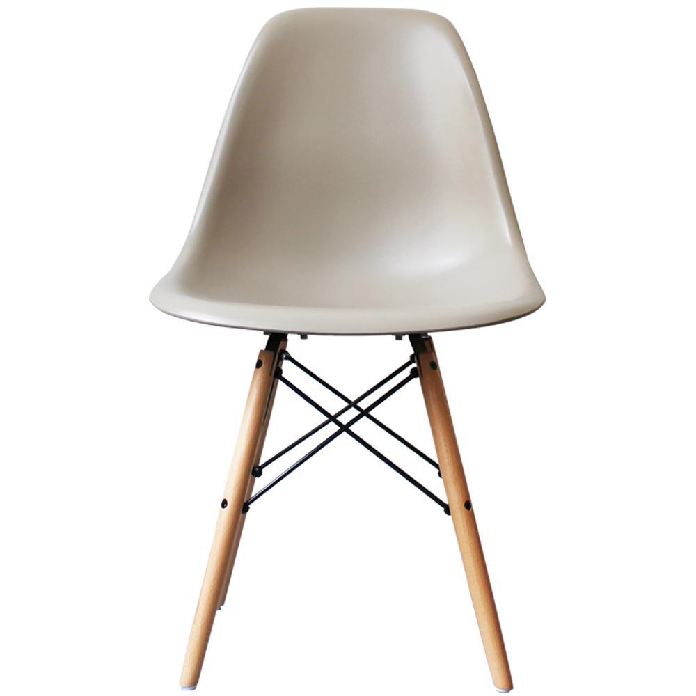Distinct Classic Mid-Century Design Dining Office Beige Chair with choice of braced Wooden Legs-Natural Beach-Distinct Designs (London) Ltd