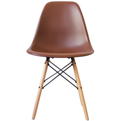 Distinct Classic Mid-Century Design Dining Office Brown Chair with choice of braced Wooden Legs-Natural Beach-Distinct Designs (London) Ltd