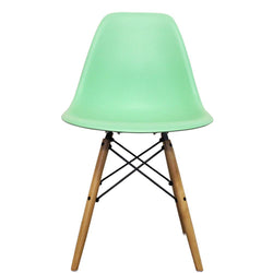 Distinct Classic Mid-Century Design Dining Office Mint Green Chair with choice of braced Wooden Legs-Natural Beach-Distinct Designs (London) Ltd