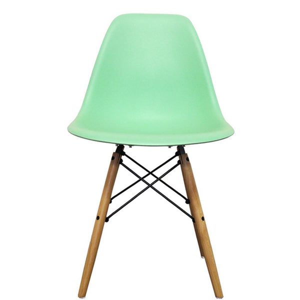 Distinct Classic Mid-Century Design Dining Office Mint Green Chair with choice of braced Wooden Legs-Natural Beach-Distinct Designs (London) Ltd