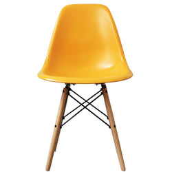 Distinct Classic Mid-Century style Dining Office Honey Yellow Chair with choice of braced Wooden Leg-Natural Beach-Distinct Designs (London) Ltd