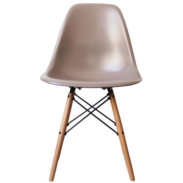 Distinct Classic Mid-Century Design Dining Office Sand Chair with choice of braced Wooden Legs-Natural Beach-Distinct Designs (London) Ltd