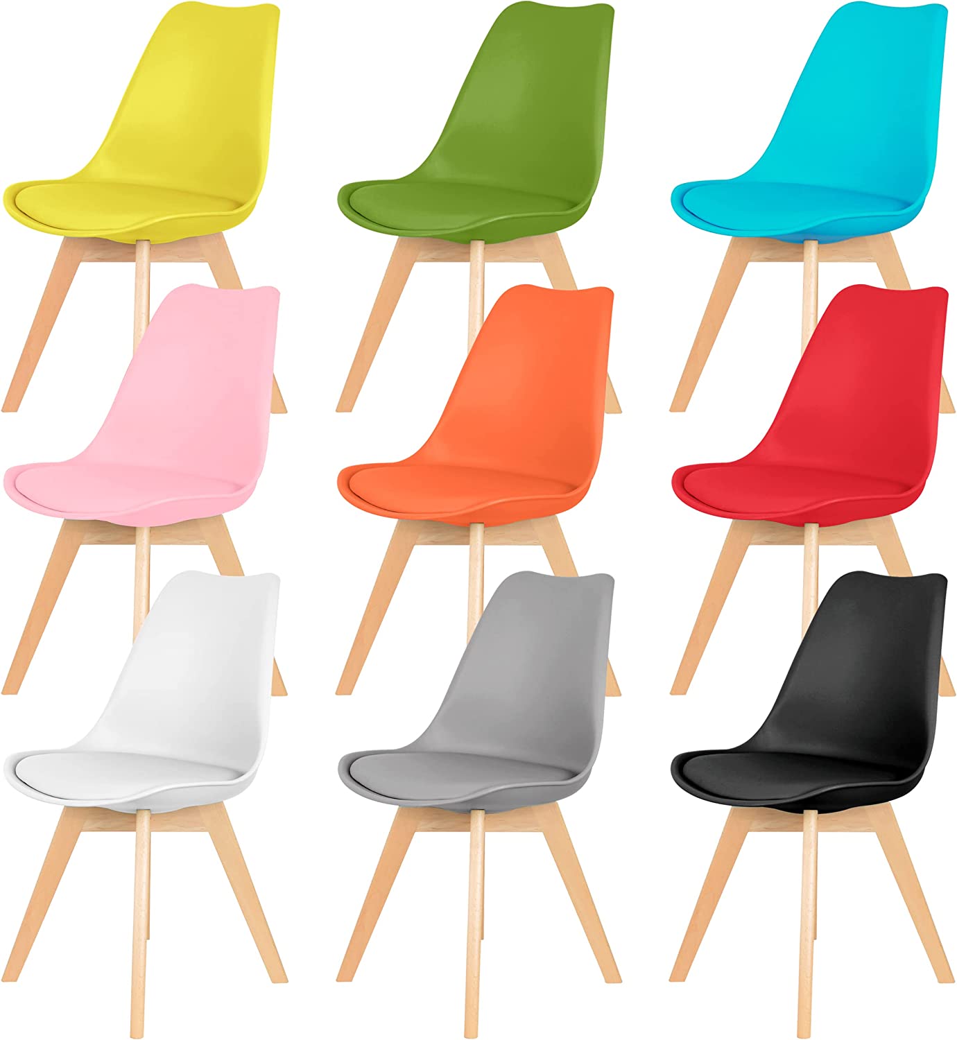 Distinct Designs Classic Mid-Century Design Dining Office Chair in durable Pink PP Plastic-Distinct Designs (London) Ltd