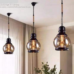 Loft Pendant Industrial Style Pendant Light in Iron and Glass for Chunky Retro Lamp style-Distinct Designs (London) Ltd
