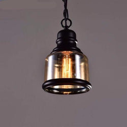 Loft Pendant Industrial Style Pendant Light in Iron and Glass for Chunky Retro Lamp style-Model A-Iron Chain & Rope-Distinct Designs (London) Ltd