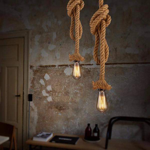 Retro 18mm Hemp Rope Pendant Ceiling Lamp Light for Pub,Bar, Hotel,Restaurant, Home Interior-Distinct Designs (London) Ltd