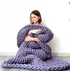 Generously sized Super Soft Thick Wool Like Knitted Blanket 100% Anti-Pilling Thread-Distinct Designs (London) Ltd