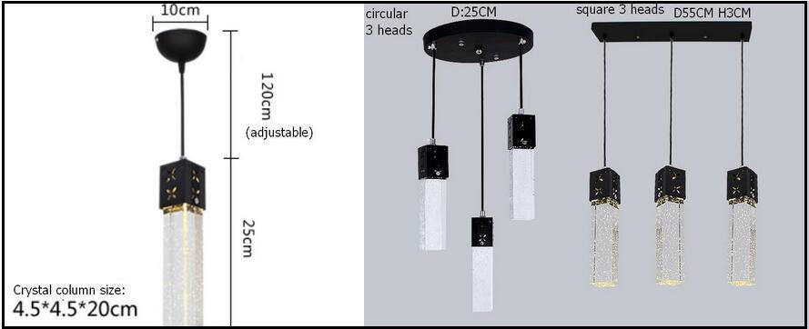 Modern Rectangle Bubble Crystal Ceiling Pendant Light LED Lamp-Distinct Designs (London) Ltd