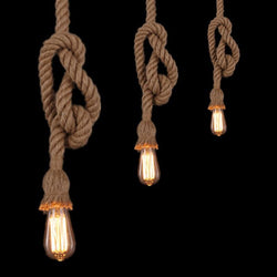 Retro 18mm Hemp Rope Pendant Ceiling Lamp Light for Pub,Bar, Hotel,Restaurant, Home Interior-100cm Singel Head-Distinct Designs (London) Ltd