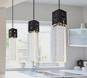 Modern Rectangle Bubble Crystal Ceiling Pendant Light LED Lamp-Distinct Designs (London) Ltd