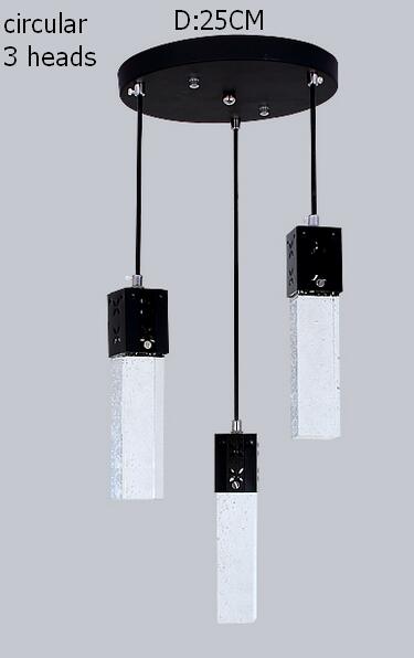 Modern Rectangle Bubble Crystal Ceiling Pendant Light LED Lamp-Triple Circle-WARM LIGHT-Black-Distinct Designs (London) Ltd
